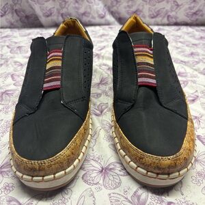 Colorful Striped Navy Women's Slip-ons